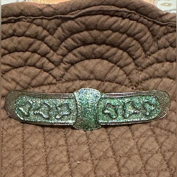 Vintage NATIVE AMERICAN NAVAJO STERLING SILVER Barette Turquoise Sparkle - Picture 7 of 9